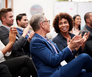 Group of entrepreneurs attend conference